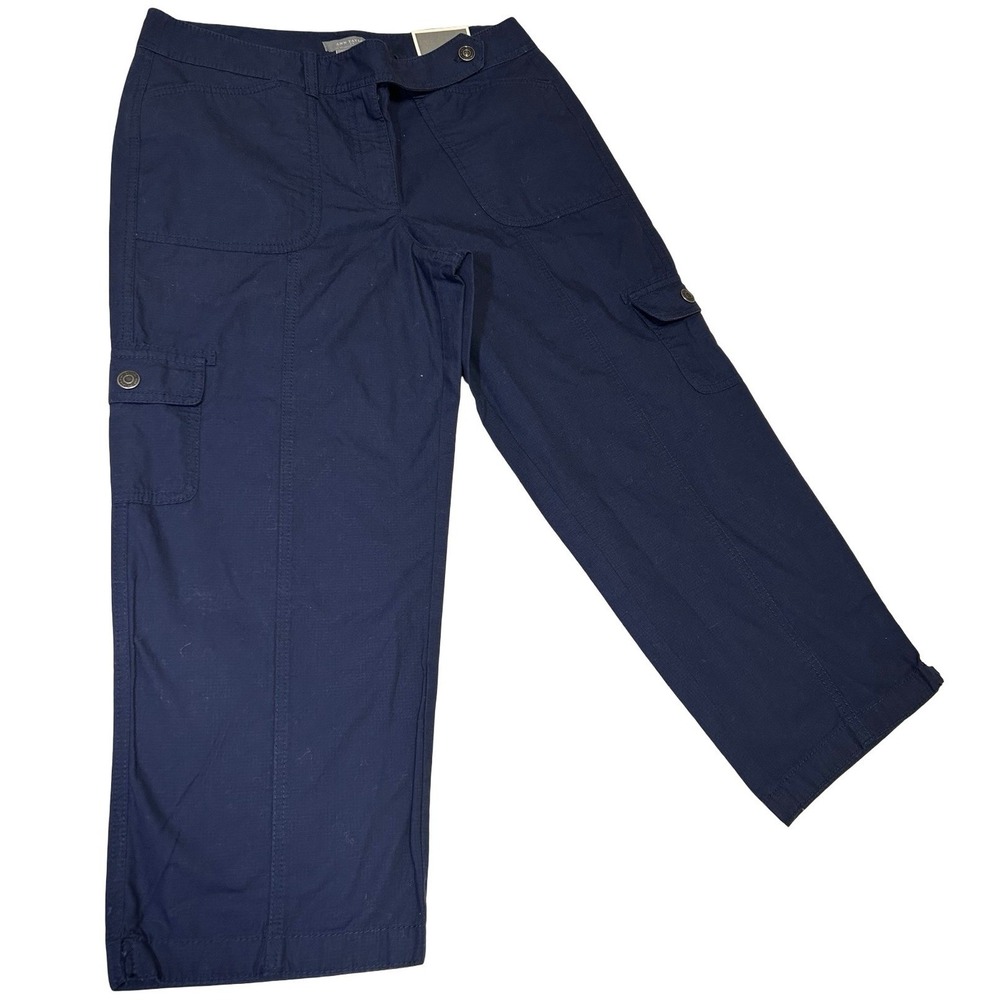 Ann Taylor Cargo Signature Fit Crop Pants Navy Blue Sz 6 NWT
